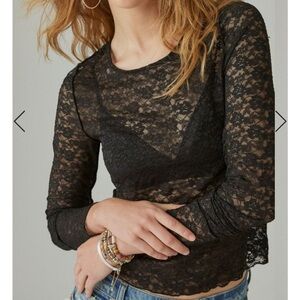 Lucky Brand Lace Layering Top nwt